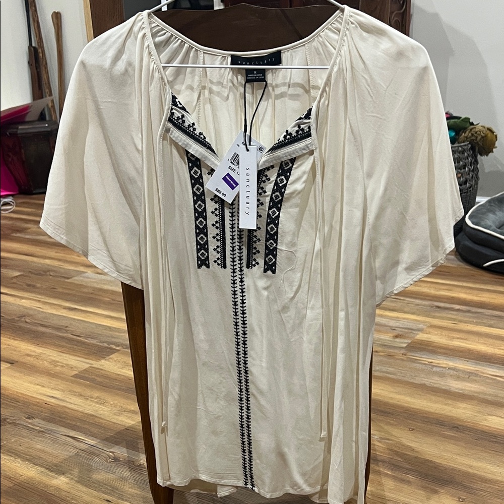 Sanctuary Cream and Black Women's Blouse